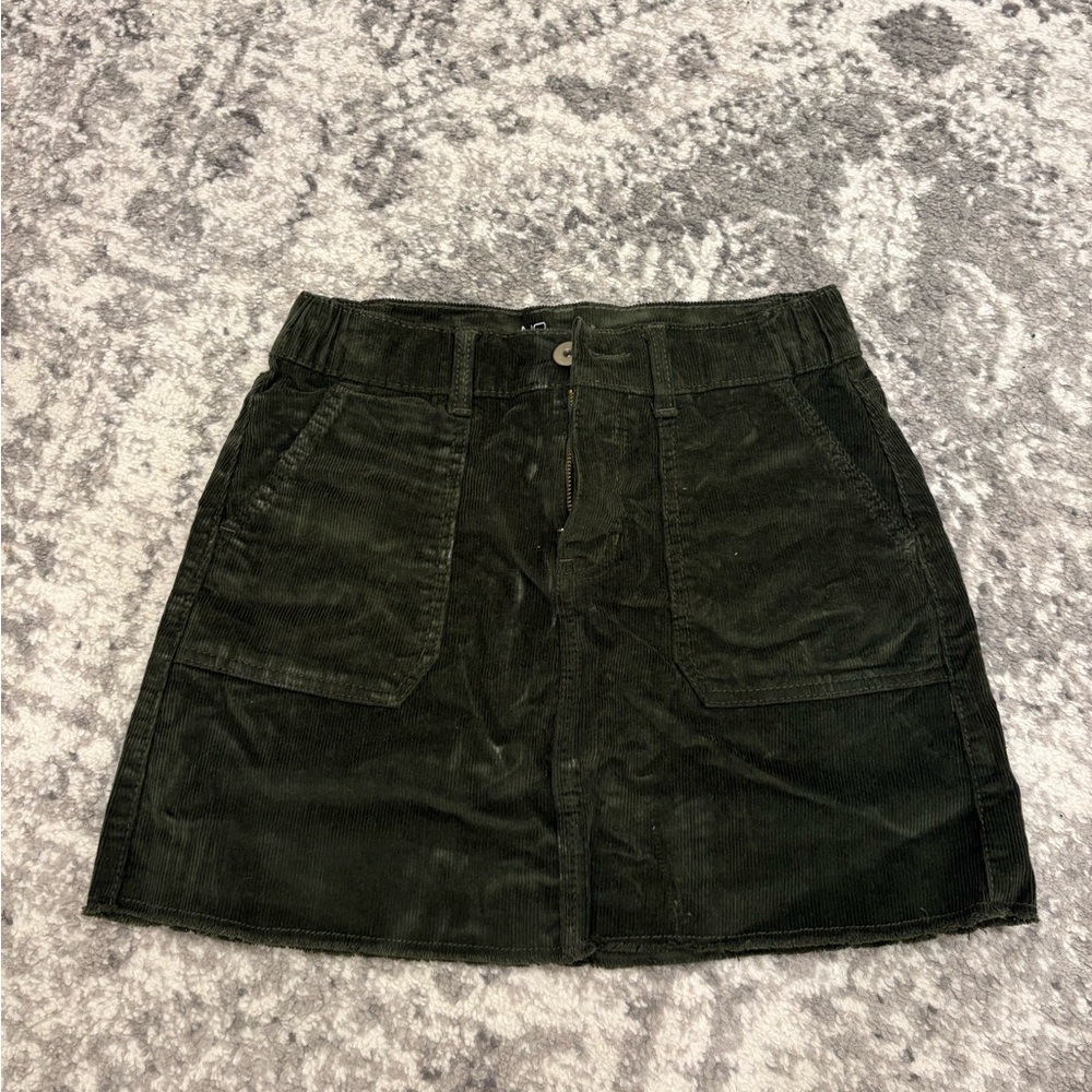 Dark Green Corduroy Skirt